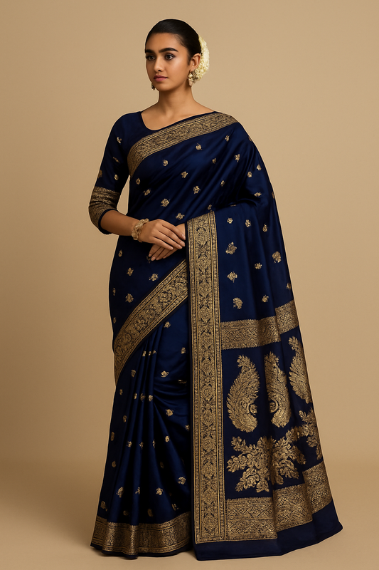 Banarasi Dyeable Katan Silk Saree with Jacquard Blouse